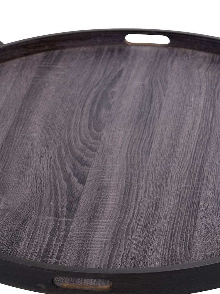 Pacific Dark Grey Marmara Oak Veneer Round Coffee Table - Image 6 of 6