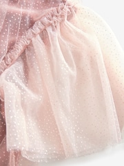 Pink Velour Shimmer Mesh Layered Dress (3-16yrs) - Image 7 of 8