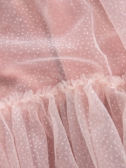 Pink Velour Shimmer Mesh Layered Dress (3-16yrs) - Image 8 of 8