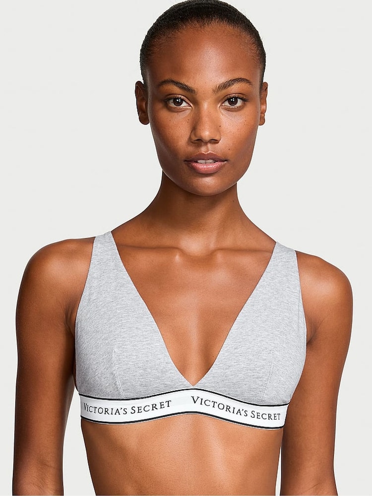 Victoria's Secret Grey Heather Logo Bralette - Image 1 of 3