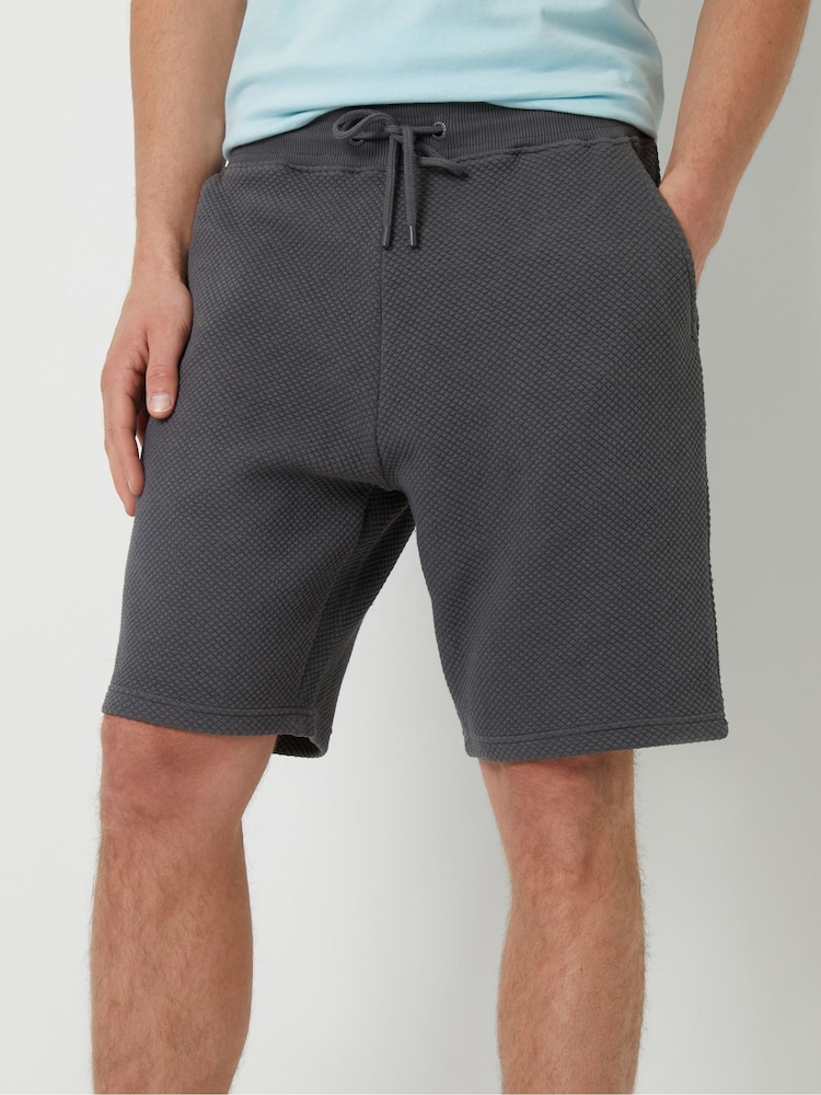Threadbare Grey Waffle Texture Sweat Shorts - Image 4 of 4