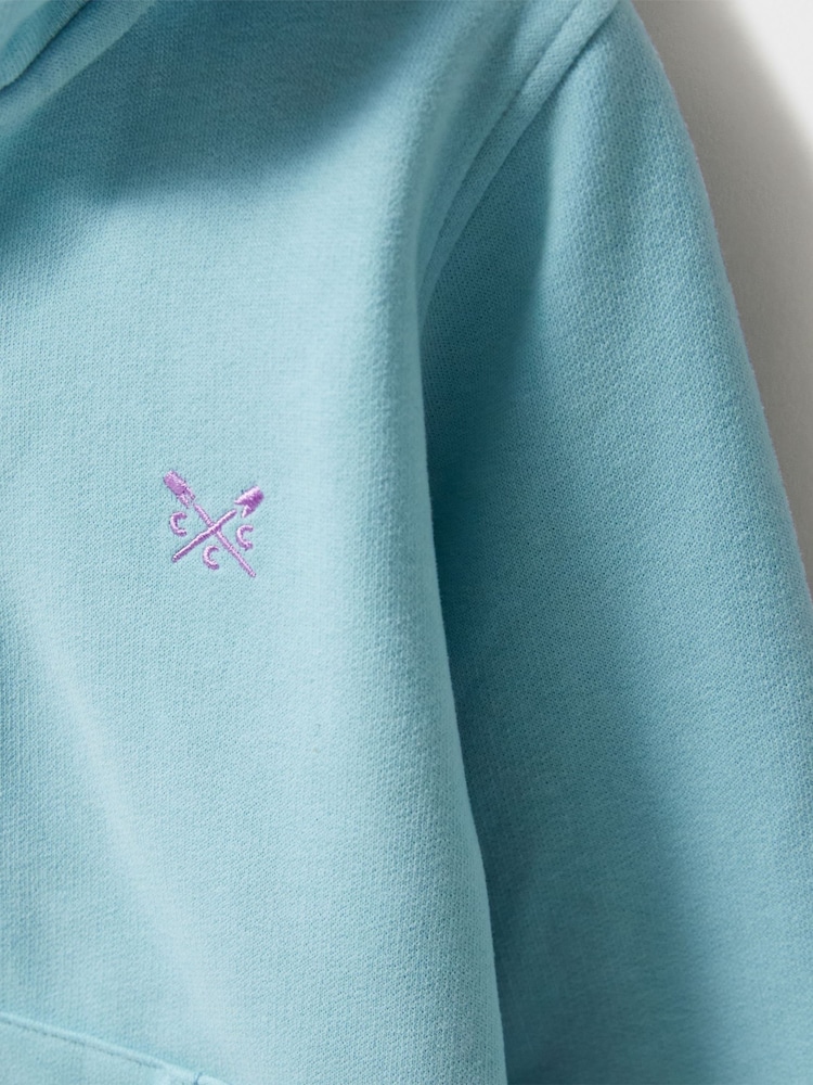 Crew Clothing Blue Plain Cotton Classic Hoodie - Image 3 of 3