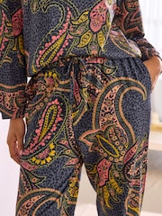 Black Paisley 100% Cotton Long Sleeve Pyjamas - Image 5 of 5