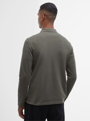 Barbour® International Marshall Long Sleeved Zipped 100% Cotton Polo Shirt - Image 2 of 6