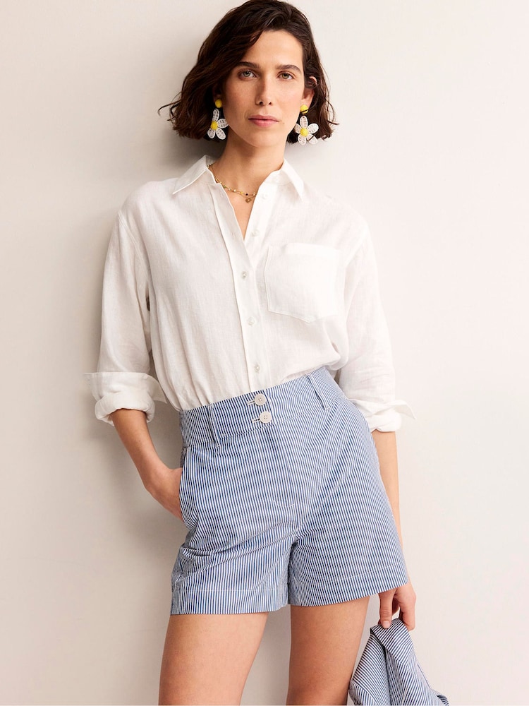 Boden Blue Westbourne Textured Shorts - Image 1 of 5 Boden Blue Westbourne Textured Shorts - Image 1 of 5