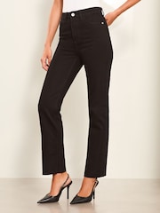 Lipsy Black Petite High Waist Crop Straight Leg jeans - Image 1 of 4