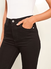 Lipsy Black Petite High Waist Crop Straight Leg jeans - Image 3 of 4