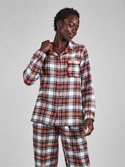 JoJo Maman Bébé Cream Womens Check Woven Pyjamas Set - Image 2 of 5