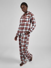 JoJo Maman Bébé Cream Womens Check Woven Pyjamas Set - Image 3 of 5