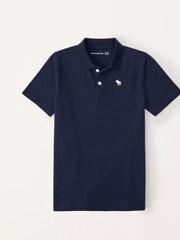 Abercrombie & Fitch Blue Logo Pique Polo Shirt - Image 1 of 1