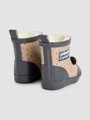 JoJo Maman Bébé Ecru Cosy Lined Panda Ankle Wellies - Image 2 of 4