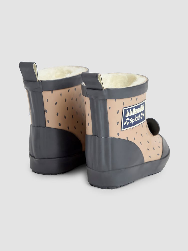 JoJo Maman Bébé Ecru Cosy Lined Panda Ankle Wellies - Image 2 of 4