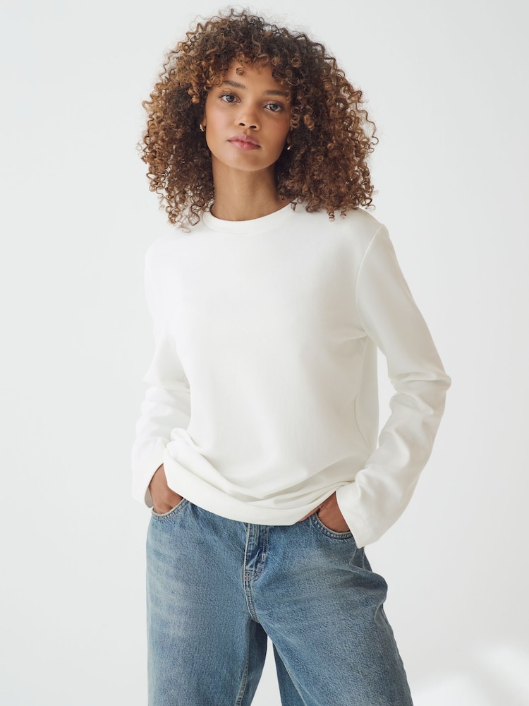Zwart/wit - Heavyweight Long Sleeve Crew Neck T-Shirts 2 Pack - Image 3 of 8