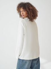 Black/White Heavyweight Long Sleeve Crew Neck T-Shirts 2 Pack - Image 4 of 8