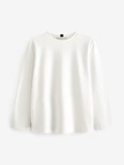 Black/White Heavyweight Long Sleeve Crew Neck T-Shirts 2 Pack - Image 6 of 8
