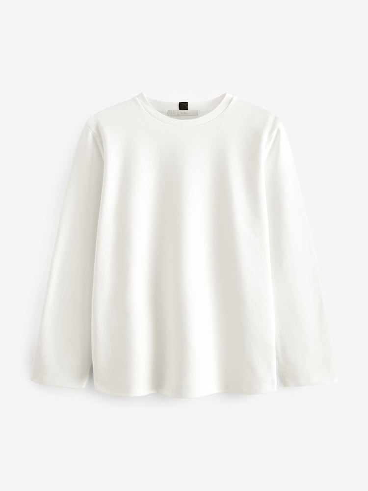 Zwart/wit - Heavyweight Long Sleeve Crew Neck T-Shirts 2 Pack - Image 6 of 8