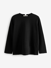 Black/White Heavyweight Long Sleeve Crew Neck T-Shirts 2 Pack - Image 7 of 8