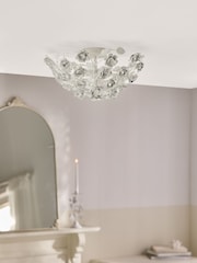 Shabby Chic by Rachel Ashwell® White Rosalina Flush Fitting Ceiling Light - Image 1 of 3