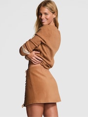 Victoria's Secret PINK Toffee Brown Fringe Mini Skirt - Image 2 of 3