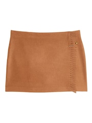 Victoria's Secret PINK Toffee Brown Fringe Mini Skirt - Image 3 of 3