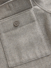 Grey Twin Pocket Shacket Overshirt with Wool - Image 10 of 12