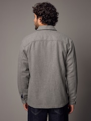 Grey Twin Pocket Shacket Overshirt with Wool - Image 4 of 12