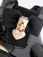 River Island Black Girls Patent Bow Padlock Boots - Image 5 of 5