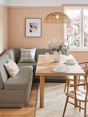 Chunky Weave Mid Grey Anderson Storage Right Hand Dining Bench - Image 1 of 11