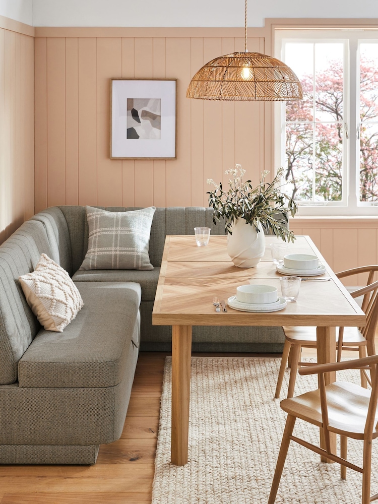 Chunky Weave Mid Grey Anderson Storage Right Hand Dining Bench - Image 1 of 11
