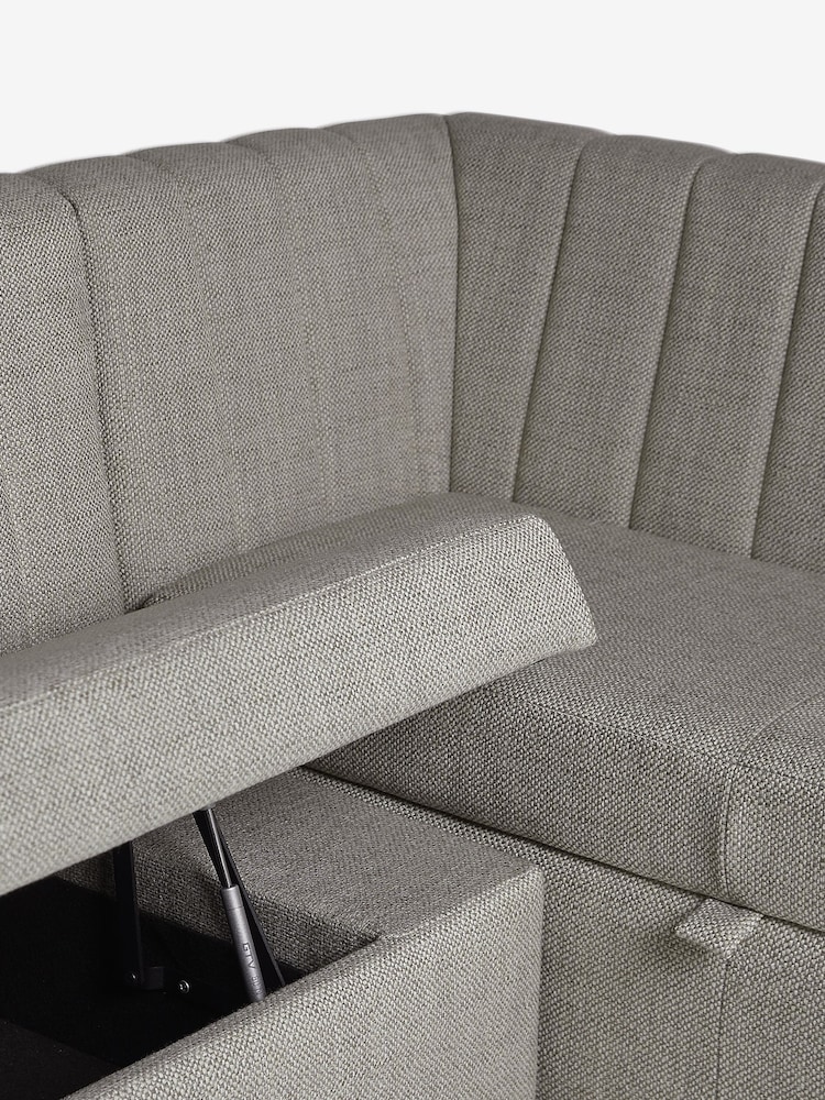 Chunky Weave Mid Grey Anderson Storage Right Hand Dining Bench - Image 11 of 11