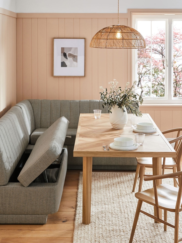 Chunky Weave Mid Grey Anderson Storage Right Hand Dining Bench - Image 2 of 10 Chunky Weave Mid Grey Anderson Storage Right Hand Dining Bench - Image 2 of 10
