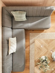 Chunky Weave Mid Grey Anderson Storage Right Hand Dining Bench - Image 6 of 11