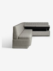 Chunky Weave Mid Grey Anderson Storage Right Hand Dining Bench - Image 8 of 11