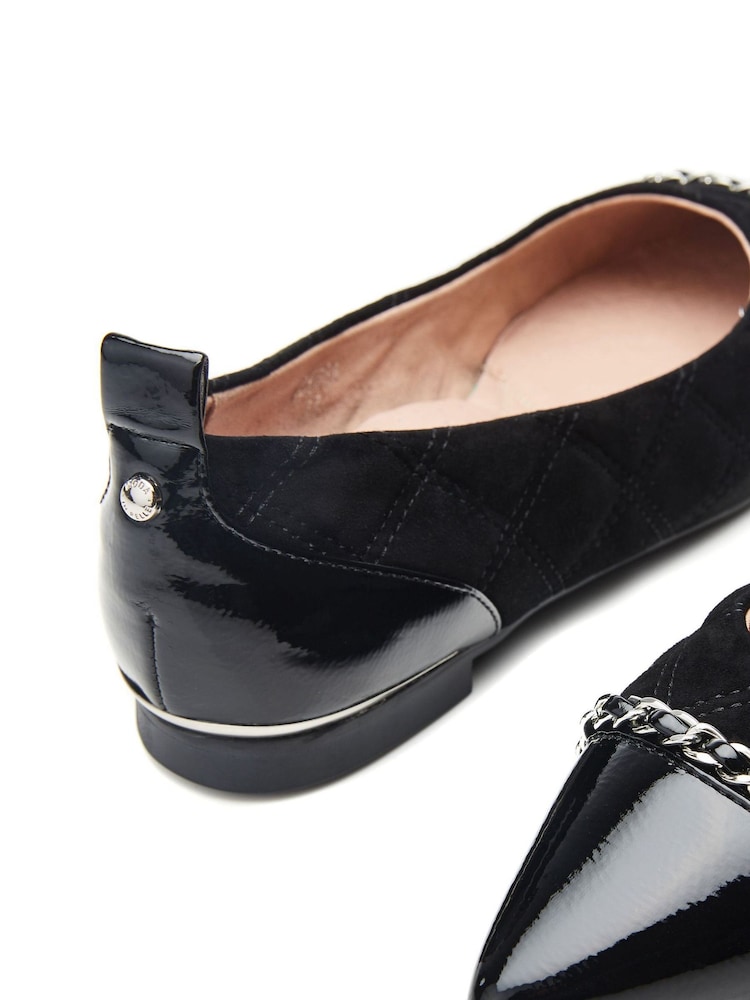 črna - Moda in Pelle Edessa Pointed Toe Chain Trim balerinke - Slika 4 iz 4 črna - Moda in Pelle Edessa Pointed Toe Chain Trim balerinke - Slika 4 iz 4