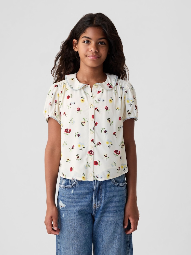Gap Cream DÔEN Floral Blouse (Kids) - Image 1 of 5