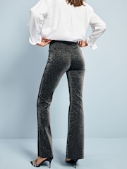 Silver Metallic Power Sculpting Ponte Flare Leggings - Image 3 of 9