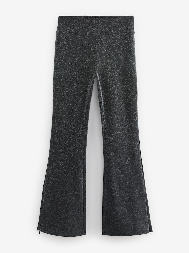Silver Metallic Power Sculpting Ponte Flare Leggings - Image 7 of 9