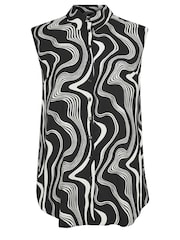 Evans Curve Abstract Print Sleeveless Shirt - Image 5 of 5