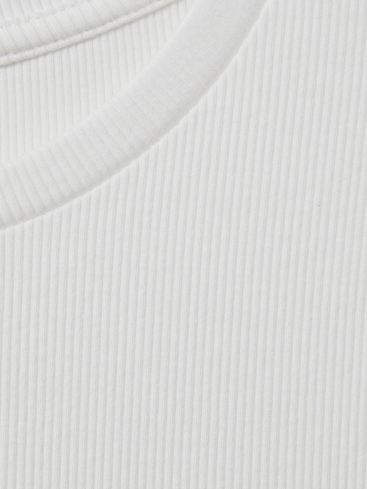 Reiss White Tora Cotton Blend Crew Neck Top - Image 6 of 6