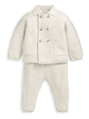 Mamas & Papas 2 Piece Oatmeal 100% Cotton Knit Set - Image 1 of 4