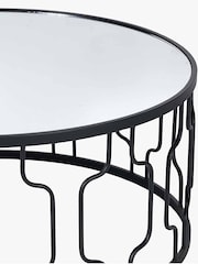 Pacific Black Mirrored Glass and Graphite Round Coffee Table - Image 3 of 6