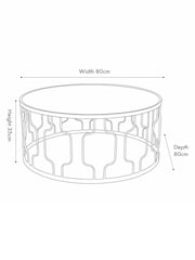 Pacific Black Mirrored Glass and Graphite Round Coffee Table - Image 6 of 6