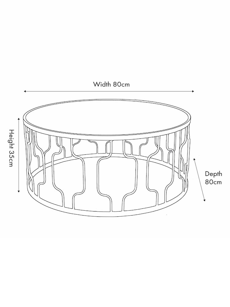 Pacific Black Mirrored Glass and Graphite Round Coffee Table - Image 6 of 6