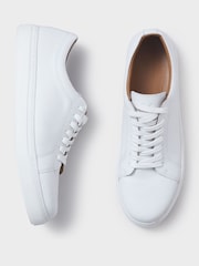 Crew Clothing White Leather Trainers - Image 2 of 4