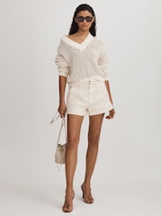 Paige High Rise Shorts With Turned-Up Hems - Image 3 of 5