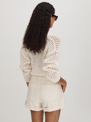 Paige High Rise Shorts With Turned-Up Hems - Image 4 of 5