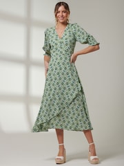 Jolie Moi V-Neck High Low Midi Dress - Bild 1 von 7