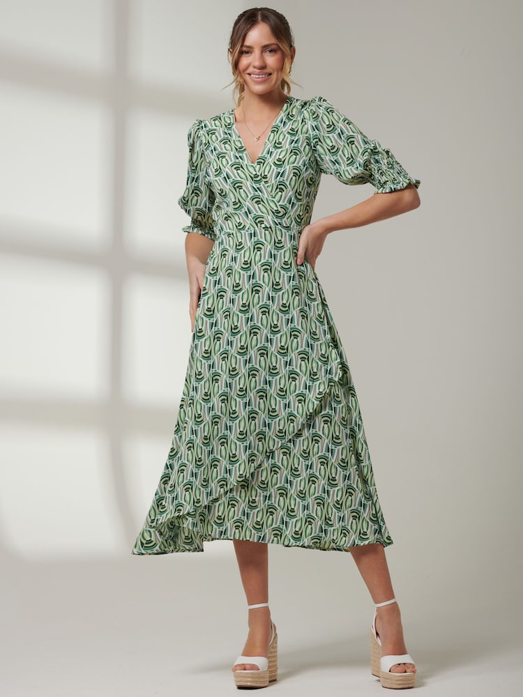 Jolie Moi V-Neck High Low Midi Dress - Bild 1 von 7