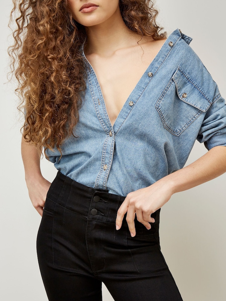 Apricot Black Rosa High Waisted Pintuck Flare Trousers - Image 2 of 4 Apricot Black Rosa High Waisted Pintuck Flare Trousers - Image 2 of 4