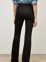 Apricot Black Rosa High Waisted Pintuck Flare Trousers - Image 4 of 4